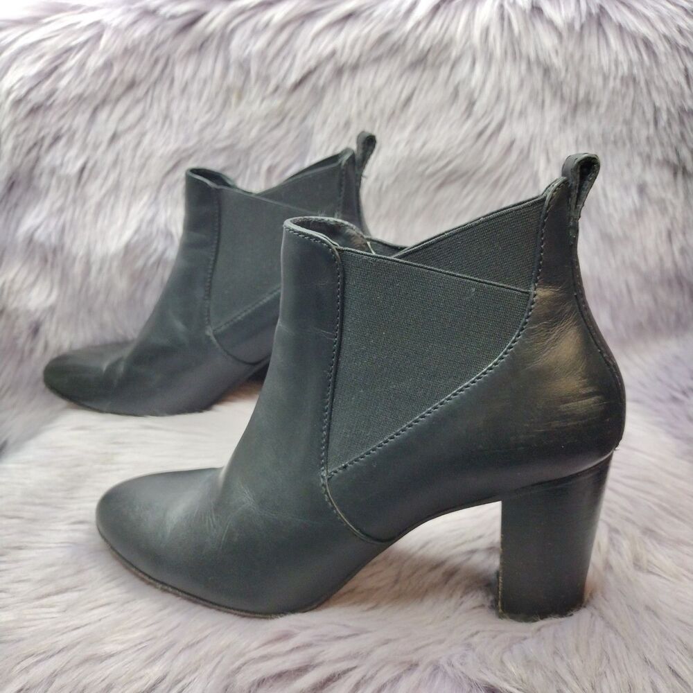Johnston & Murphy Leather Ankle Heeled Boots Womens Size Sz 8.5 Black 78-56141